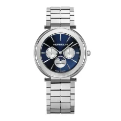 Montre Homme HERBELIN NEWPORT Slim Phase de Lune Acier Argenté 12722B25