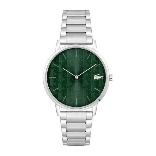 Montre Homme LACOSTE CROCORIGIN VERT Acier Argenté