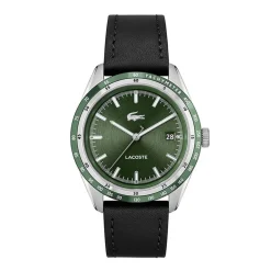 Montre Homme LACOSTE EVERETT VERT Cuir Noir