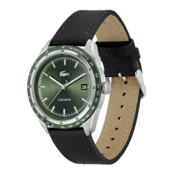 Montre Homme LACOSTE EVERETT VERT Cuir Noir