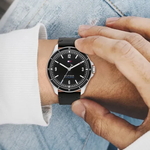 Montre Homme Maverick TOMMY HILFIGER Cuir Noir