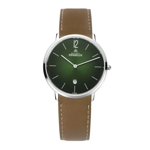 montre homme MICHEL HERBELIN CITY cuir marron 19515AP16GD