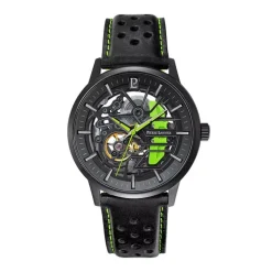 Montre Homme PIERRE LANNIER PADDOCK Cadran Noir Bracelet Cuir Noir 341A477