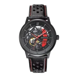 Montre Homme PIERRE LANNIER PADDOCK Cadran Noir Bracelet Cuir Perforé Noir 338A433