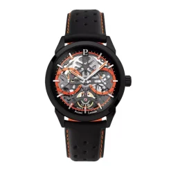 Montre Homme PIERRE LANNIER MONARCK Noir Cadran Noir Bracelet Cuir Noir 347A433