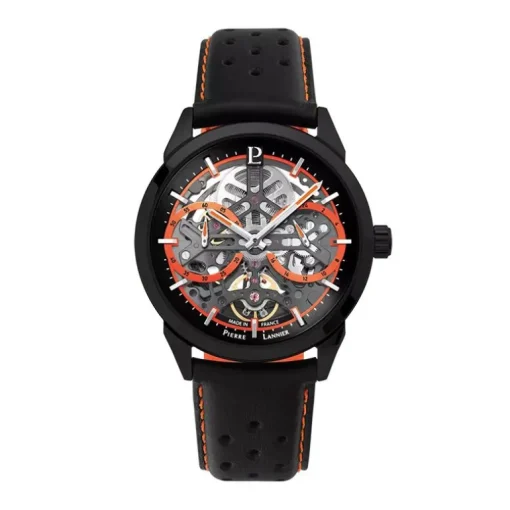 Montre Homme PIERRE LANNIER MONARCK Noir Cadran Noir Bracelet Cuir Noir 347A433