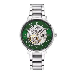 Montre Homme PIERRE LANNIER AUTOMATIC Argenté Cadran Vert Bracelet Acier Argenté 317B171