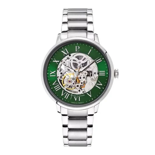 Montre Homme PIERRE LANNIER AUTOMATIC Argenté Cadran Vert Bracelet Acier Argenté 317B171