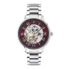 Montre Homme PIERRE LANNIER AUTOMATIC Argenté Cadran Bordeaux Bracelet Acier Argenté 317B151