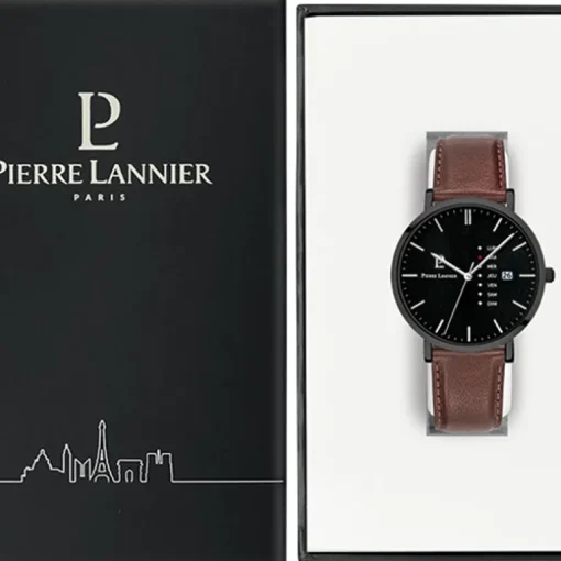 Montre Homme PIERRE LANNIER DATA Cuir Brun