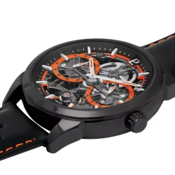 Montre Homme PIERRE LANNIER MONARCK Noir Cadran Noir Bracelet Cuir Noir 347A433