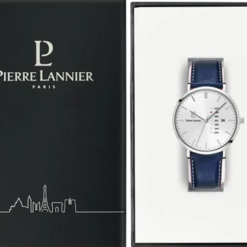 Montre Homme PIERRE LANNIER DATA Cuir Bleu