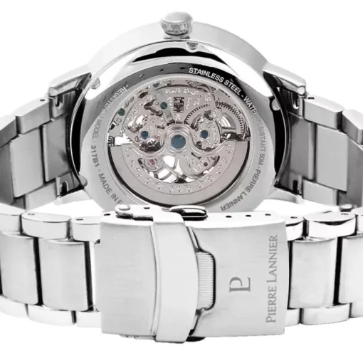 Montre Homme PIERRE LANNIER AUTOMATIC Argenté Cadran Vert Bracelet Acier Argenté 317B171
