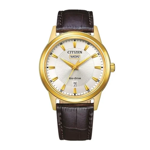 Montre Homme Quartz Solaire CITIZEN CLASSIC ELEGANT Cuir Brun