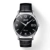 Montre homme Tissot Heritage Visodate acier argenté cuir noir T1184101605700