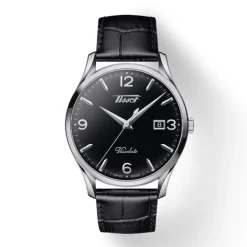 Montre homme Tissot Heritage Visodate acier argenté cuir noir T1184101605700