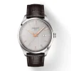 Montre homme Tissot PR 100 40mm acier argenté cuir brun T1504101603100