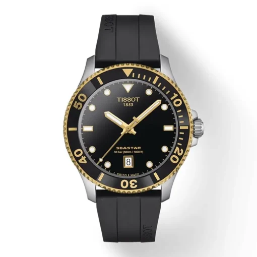 Montre Homme TISSOT SEASTAR 1000 40MM Silicone Noir T1204102705100