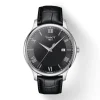 Montre Homme TISSOT TRADITION Acier argenté Cuir Noir T0636101605800