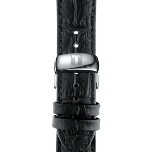 Montre Homme TISSOT TRADITION Acier argenté Cuir Noir T0636101605800