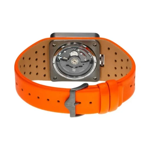 Montre Mixte automatique Lip Big TV Squelette Cuir Orange 671660