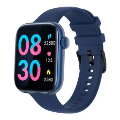 Montre Mixte Connectée TEKDAY NOIR Silicone Bleu
