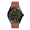 Montre Solaire Homme FOSSIL DEFENDER Cuir Brun