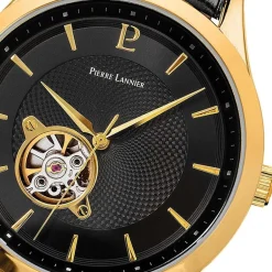 Montres Homme Automatique PIERRE LANNIER FLEURET Cuir Noir