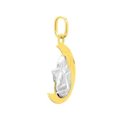 Pendentif Ange et Lune EDORA OR 375/1000 Bicolore