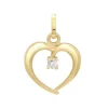 Pendentif Femme Coeur OR 375/1000 Jaune et Oxyde