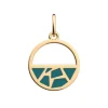 Pendentif Femme LES CADETTES GIRAFE LAQUE VERT Laiton Doré