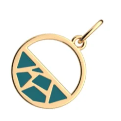 Pendentif Femme LES CADETTES GIRAFE LAQUE VERT Laiton Doré