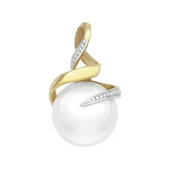 Pendentif Femme OR 375/1000 Bicolore et Perle