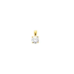 Pendentif Femme Solitaire OR 375/1000 Jaune et Oxyde