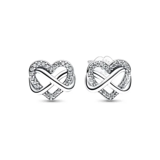 Puces Femme PANDORA CŒUR INFINI SCINTILLANTS Argent 925/1000